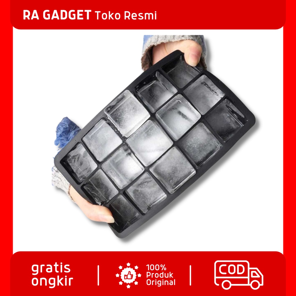 Cetakan Es Batu silikon Model Cube 15 Hole / Ice Cube Cetakan Es Batu Kristal Besar Panjang Kotak Si
