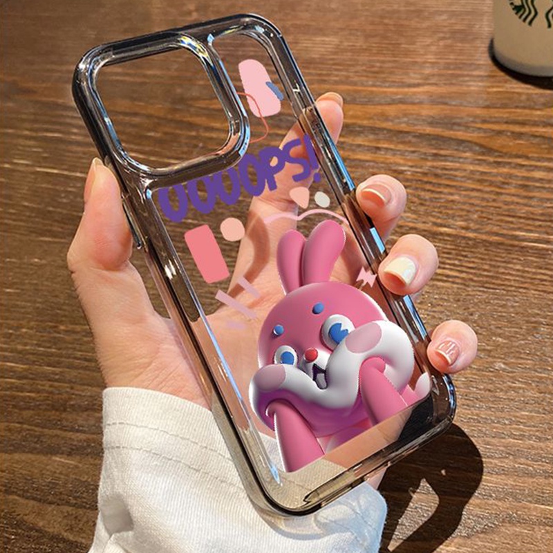 IPHONE Kelinci Lucu Soft Phone Case Kompatibel Untuk Iphone14 11 13 12 Pro XS Max XR X8 7 6S Plus Casing Transparan Silikon TPU Shockproof Cover