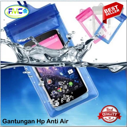 Gantungan Hp Tali Pelindung Anti Air Hujan Pouch Waterproof Case Sarung Bening Aksesoris Handphone