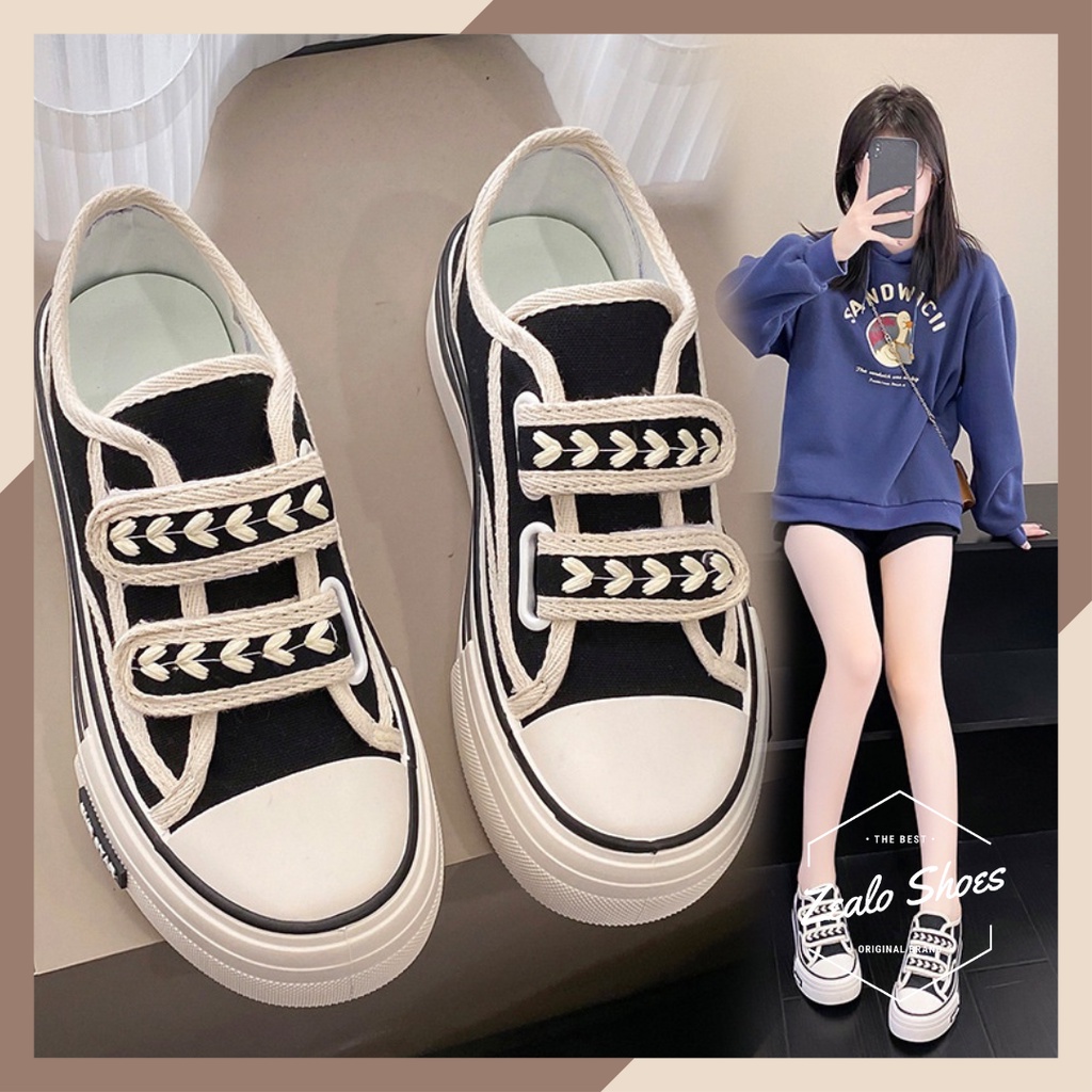 Zealo.shoes 247 Sepatu Wanita Sneakers Velcro Straps Import Premium Quality