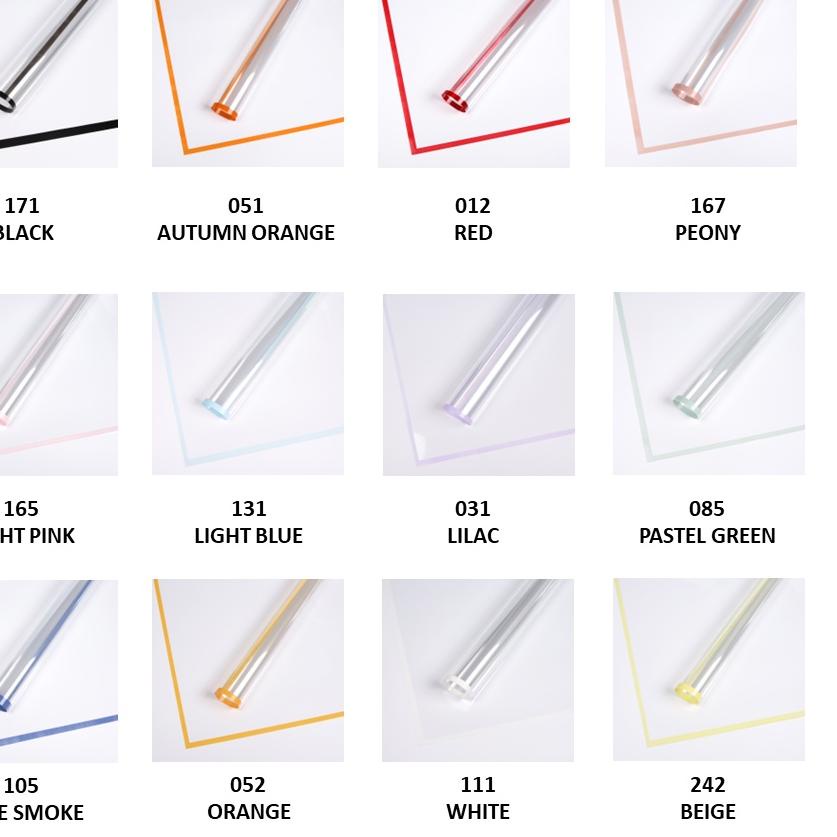 

BRANDS FESTIVAL [20 LEMBAR] Flower Wrapping Paper OPP Transparan Bening List Warna Kertas Buket Bunga Cellophane !!