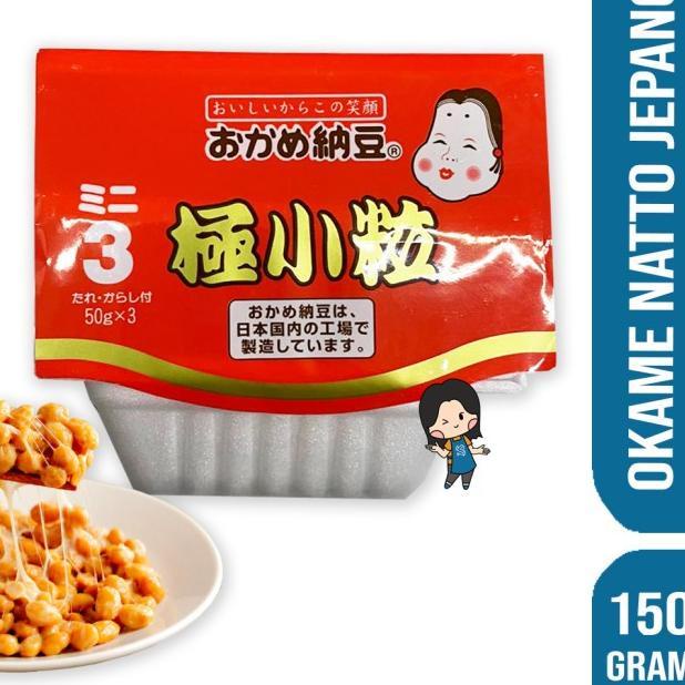 

✺ Okame Natto Goku Kotsubu mini 3 pack | 50 x 3 pcs | tempe jepang ❃