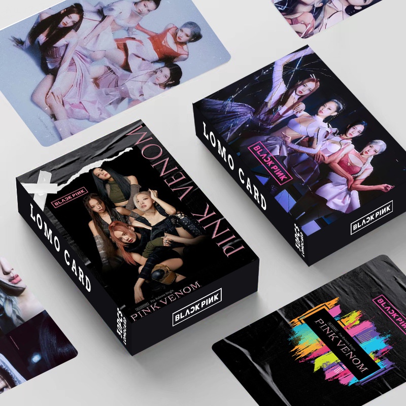 30pcs/box BP Pink VENOM Dark Style Album Foto Photocards LISA ROSE JENNIE JISOO Lomo Kartu Hitam Pink Kpop Postcards READY STOCK Blackpink Blackpink