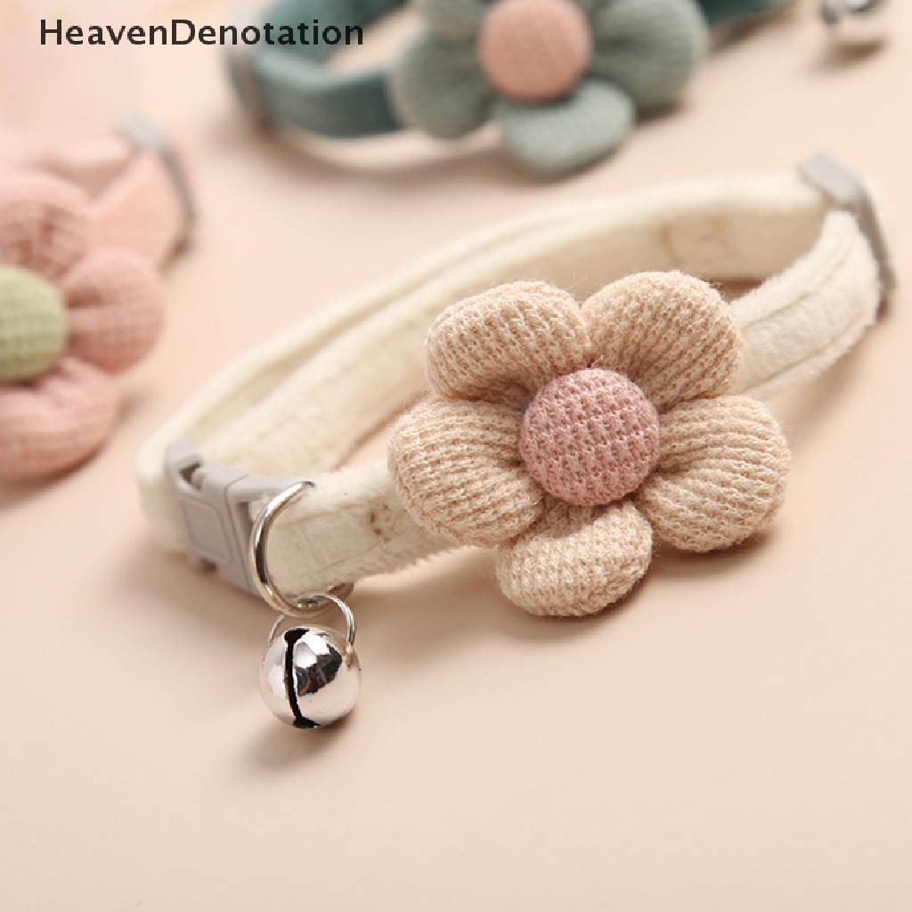 [HeavenDenotation] Cat collar multicolor cute flower pet cat collar Kerah Kucing Lucu Kartun Bunga bell collar Kucing Kalung Anjing Anjing Perlengkapan HDV