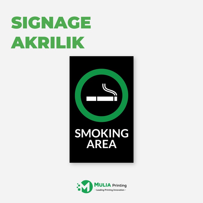 

Smoking Area | Area merokok Sign Board Label Akrilik Papan Ruangan