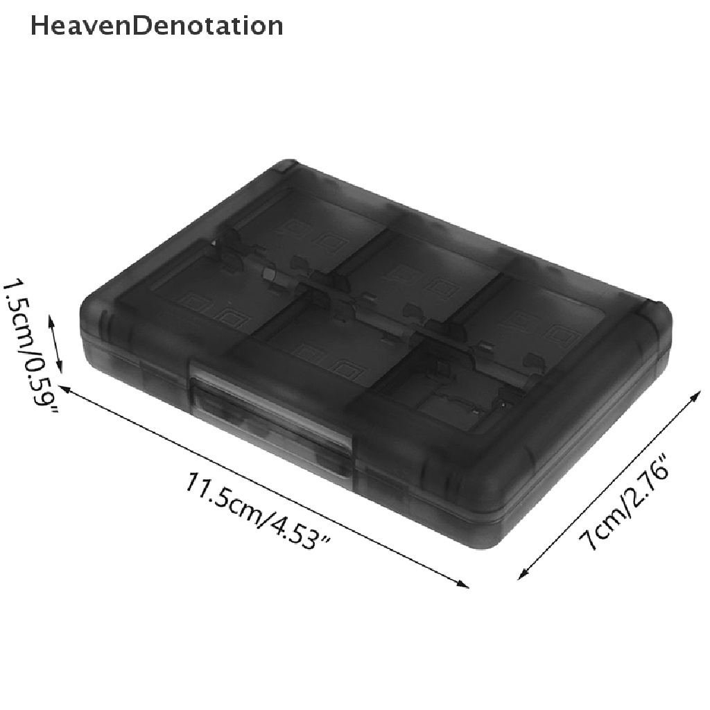 [HeavenDenotation] Kotak Penyimpanan Kartu Permainan 24in1 Transparan ABS Tahan Air SD Card Holder Case HDV