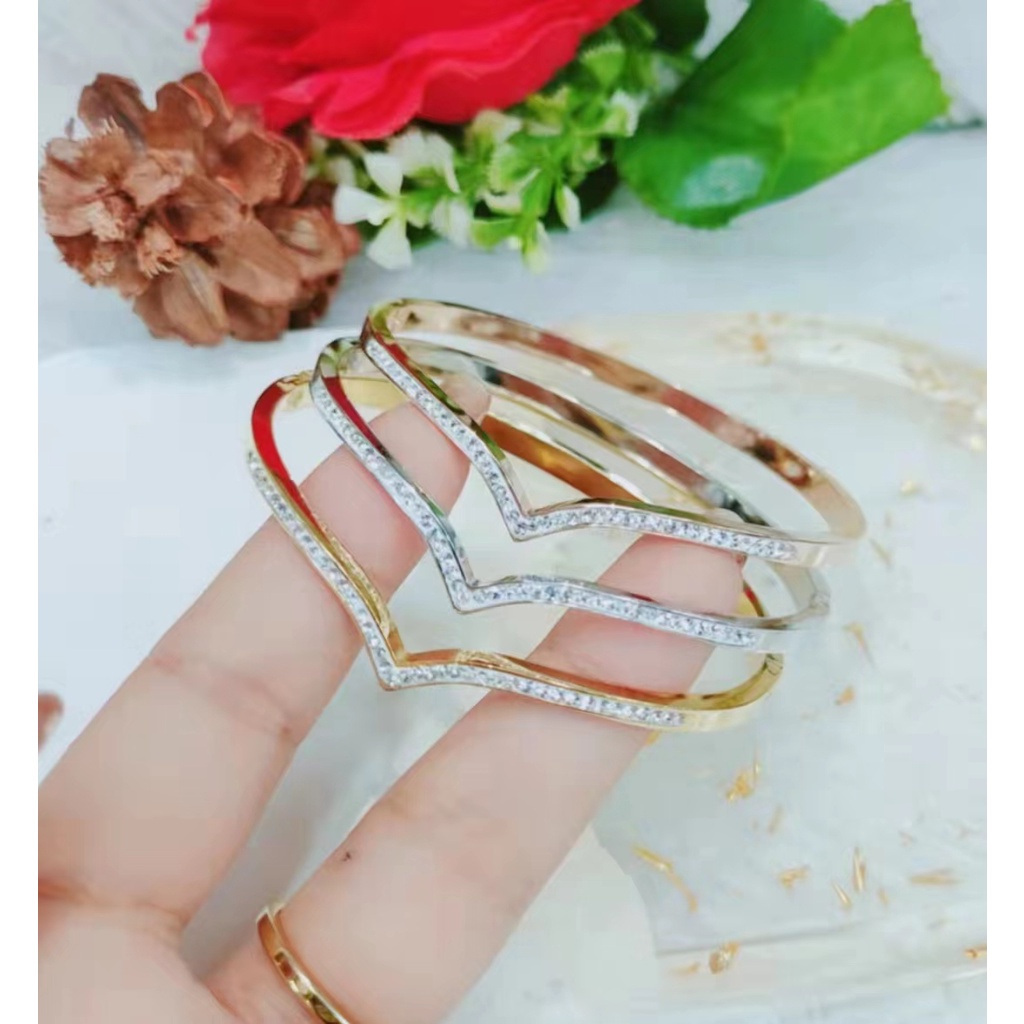 Gelang Titanium Permata Perhiasan Fashion Import Premium