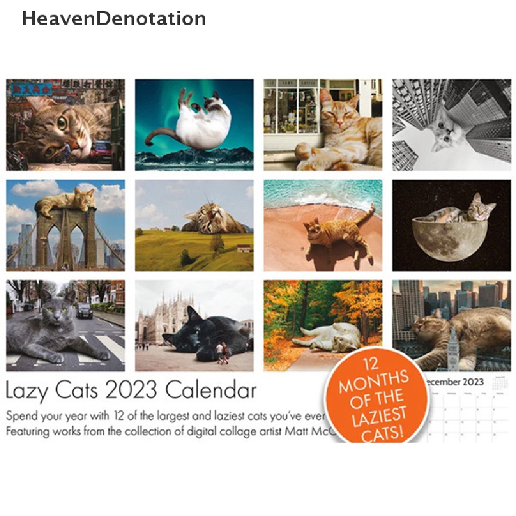 [HeavenDenotation] Kalender Dinding 2023cataca Lucu Pooches Calendar Glossy Wall Calendar HDV