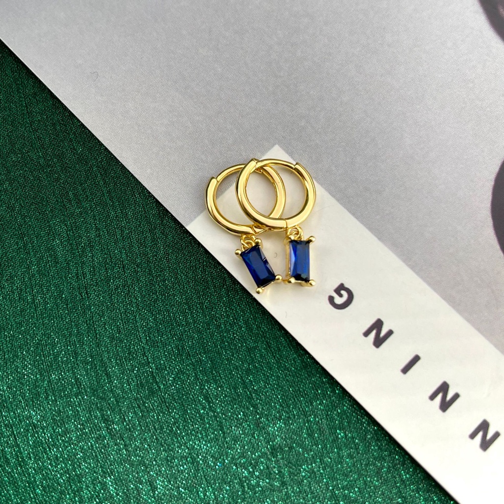 Anting Zirkon Warna-Warni Gaya Korea Untuk Perempuan