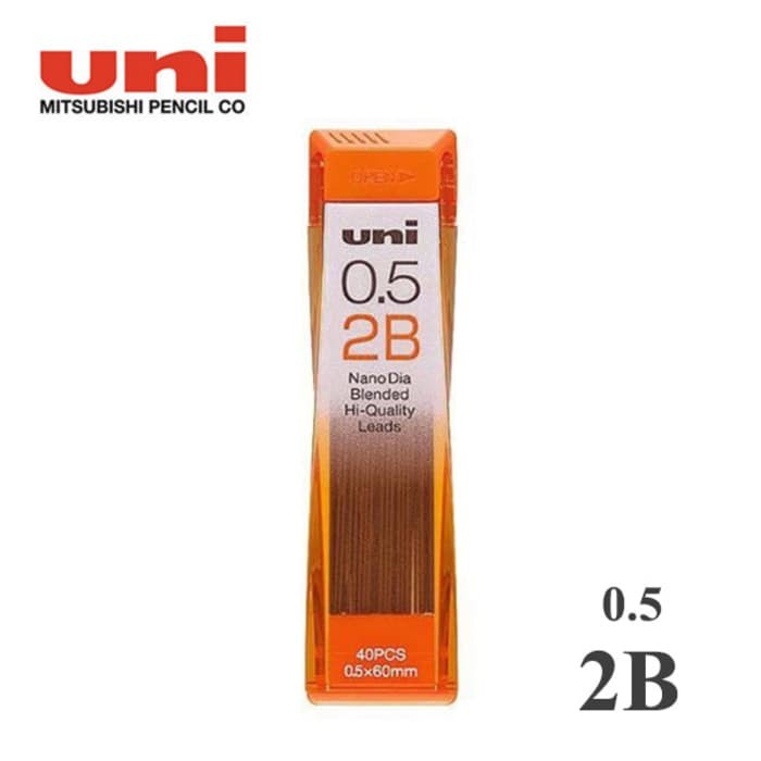 

Uni Nano Dia Pencil Lead 0.5 mm 2B / Isi Pensil Mekanik 2B - 0.5 mm