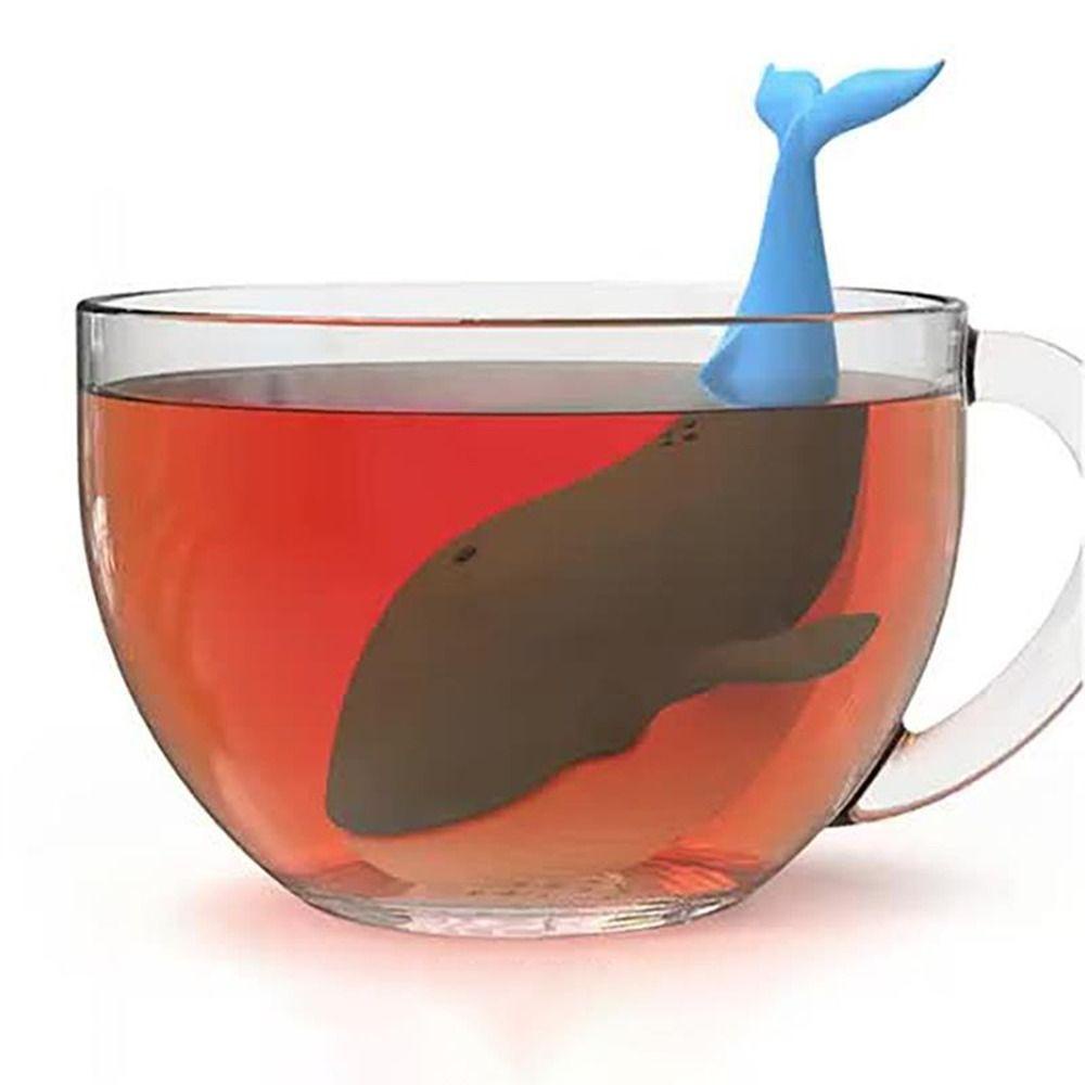 [Elegan] Tea Infuser Reusable Cups Diffuser Whale Animal Loose Leaf Tea Saringan Bumbu Silikon