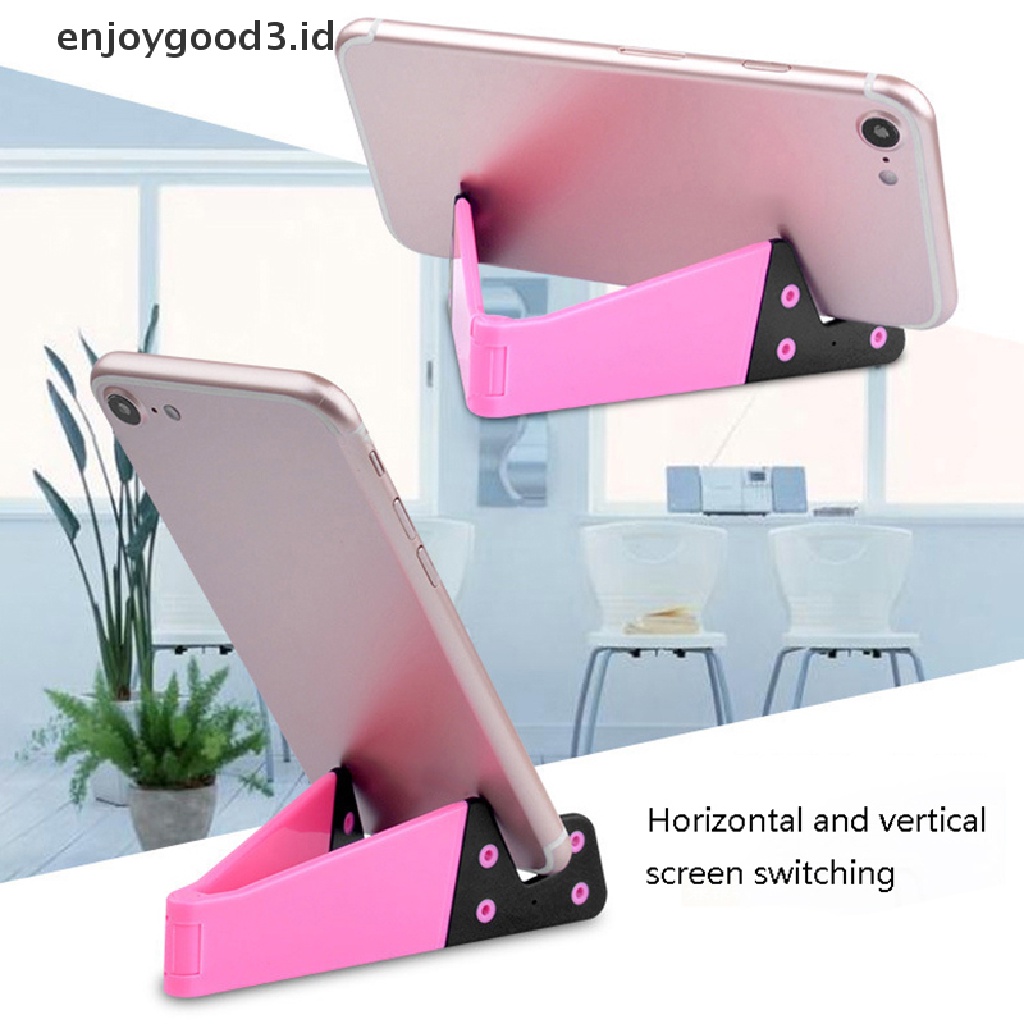 【 Rready Stock 】 1Pcs Universal Desktop Stand Portable Foldable V model Mobile Phone Mount Holder （ ID ）