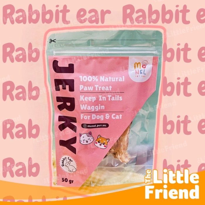 Snack Cemilan Anjing Rabbit Ear Telinga Kelinci Dry Dehydrated 4pcs