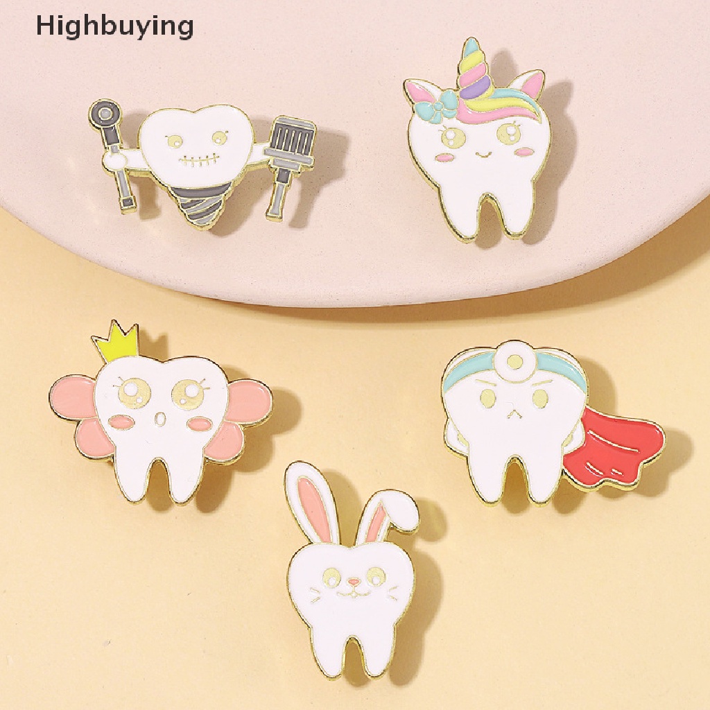 Hbid Kesehatan Mulut Enamel Pin Gigi Bros Logam Lencana Pin Kartun Aksesoris Lapel Lencana Kreatif Pin Pakaian Tas Dekorasi Perhiasan Glory