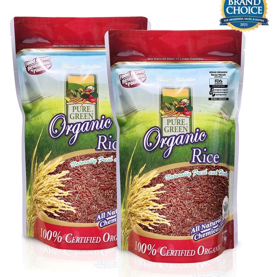 

➮ Puregreen Organic Rice Beras Organik Beras Merah (Red Rice) paket 2 x 1kg ➺