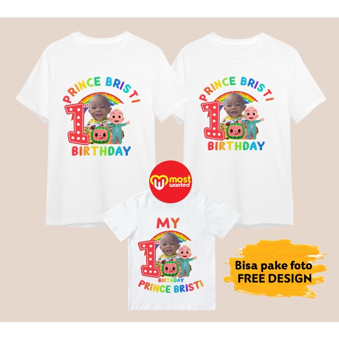 Baju Couple Keluarga Kaos Family Ulang Tahun Motif Cocomelon CM4 - 2