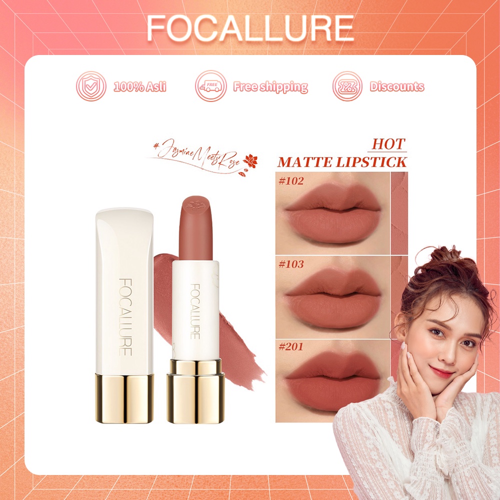 Focallure #JasmineMeetsRose Matte Lipstick-Tahan Air Kosmetik Bibir Lipstik Untuk Bibir Lipstik Madam Kosmetik Lip Lipst