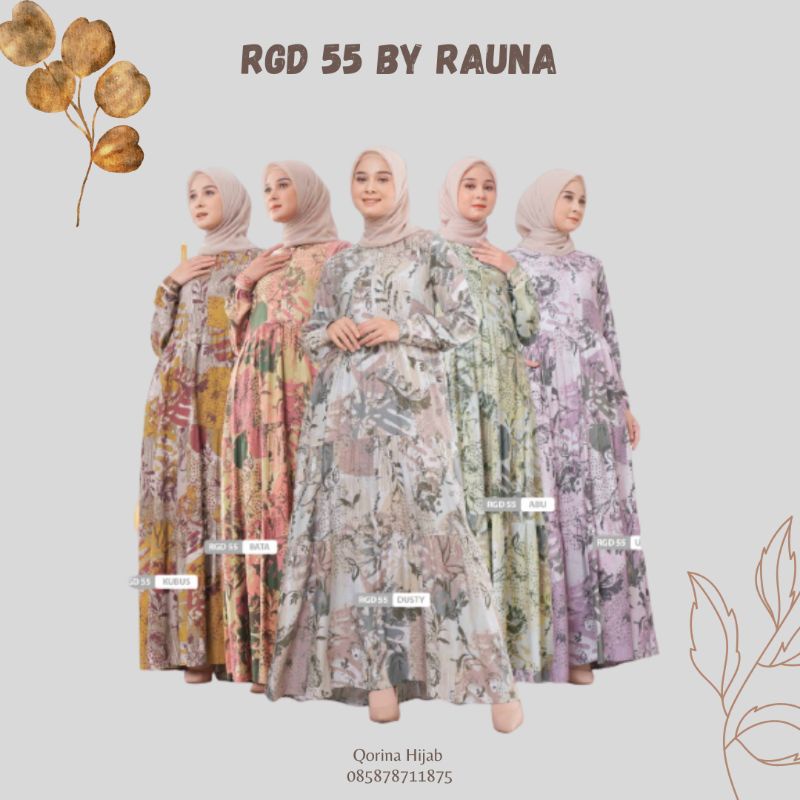 Rauna Terbaru 2023 / RGD 55 / Gamis Dewasa / Gamis Kekinian