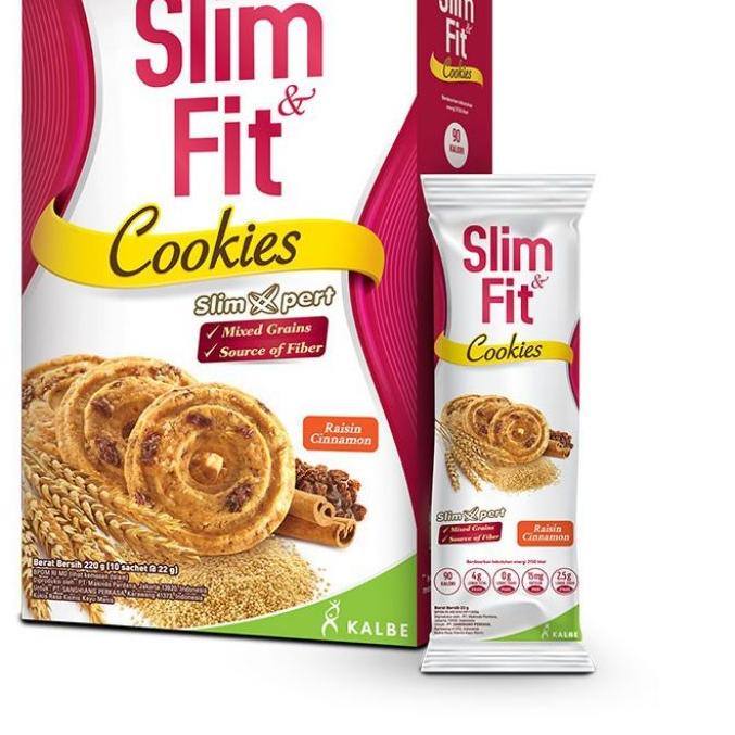 

BISA ✨COD✨ Slimfit slim & fit Slim and Fit cookies dark chocolate raisin cinamon DIET (10x22 gram) 