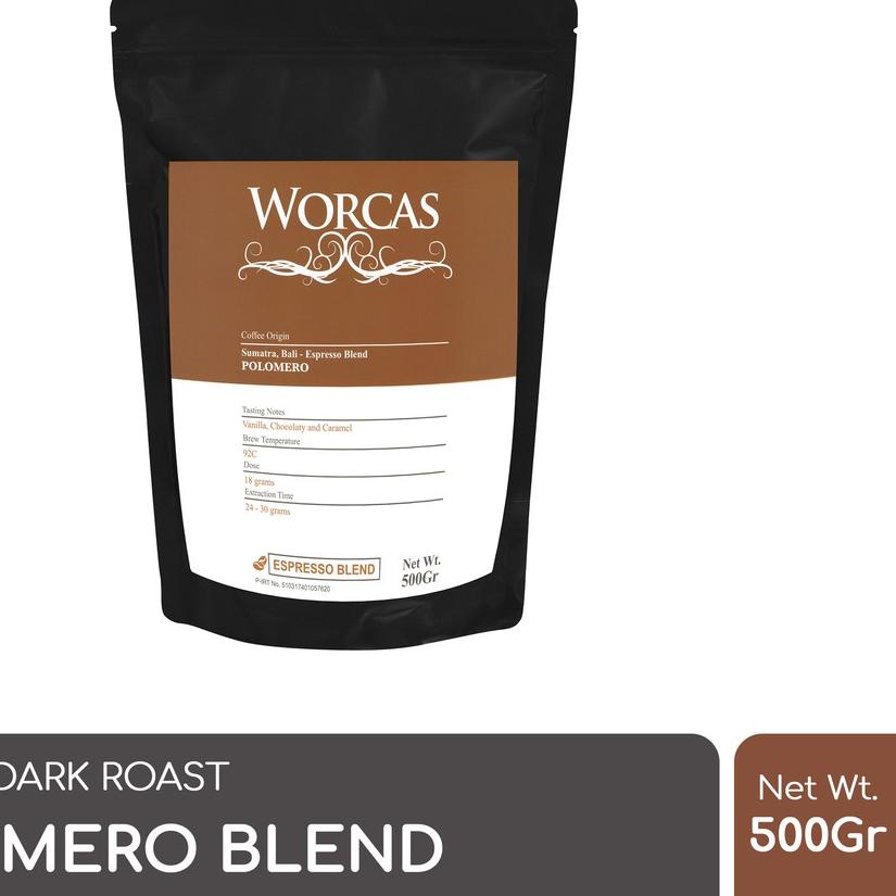 

♢ WORCAS Kopi Polomero Espresso Blend 500 Gram | Es Kopi Susu Blend ֍