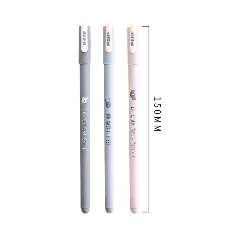 M&amp;G 0.38mm Tinta Hitam Lucu Kartun Hewan Gel Pen Mahasiswa Penuh-Jarum Tip Tanda Tangan Pena