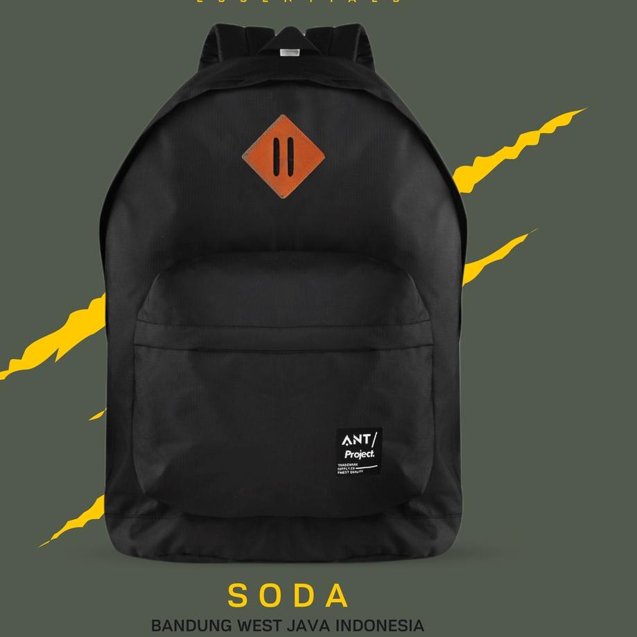 ➥ ANT PROJECT - Tas Backpack SODA Full Black - Tas Ransel ☟