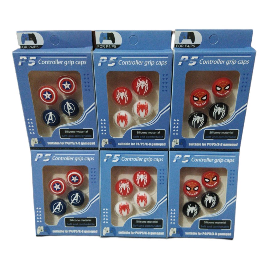 Tombol Analog Stick Thumb Grip Silicone Cap Spiderman for PS5 PS4 Xbox Gamepad