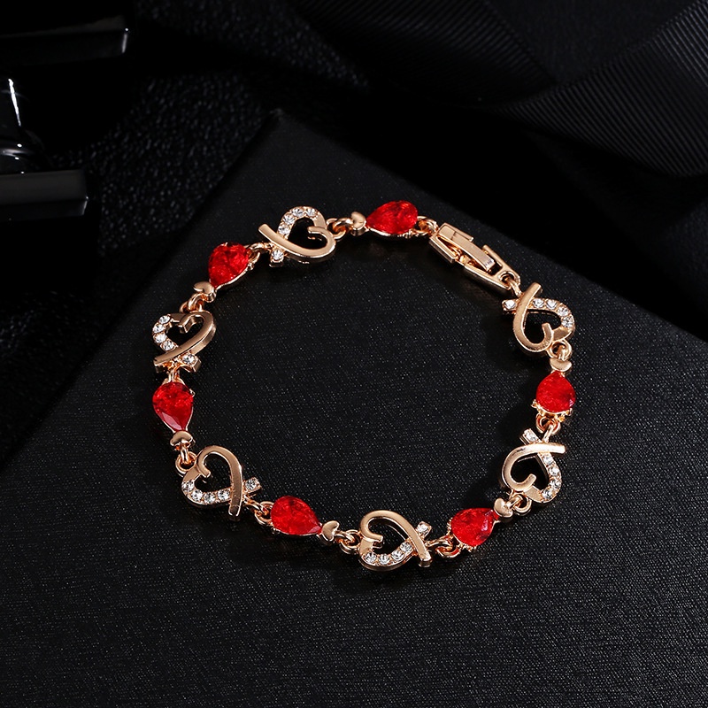 Gelang Berlian Imitasi Tiga Dimensi Bentuk Hati | Gelang Bentuk Hati Dan Bunga Model Hollow | Aksesoris Wanita | Sendok Garpu Bahan Stainless Steel