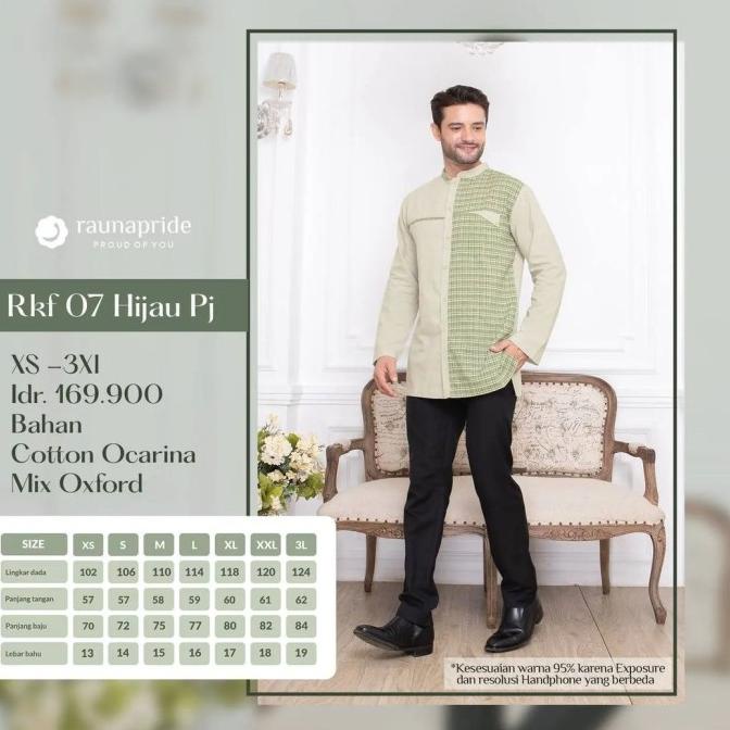 Baju Koko Dewasa Lengan Panjang Rauna Rkf 07 Pj Sarimbit Lebaran 2023
