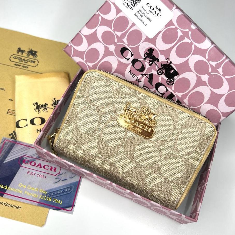Stok terbaru Dompet Coach Mini Import Free Box, DUSTBAG & FAKEBILL  / Dompet Kartu Coach 