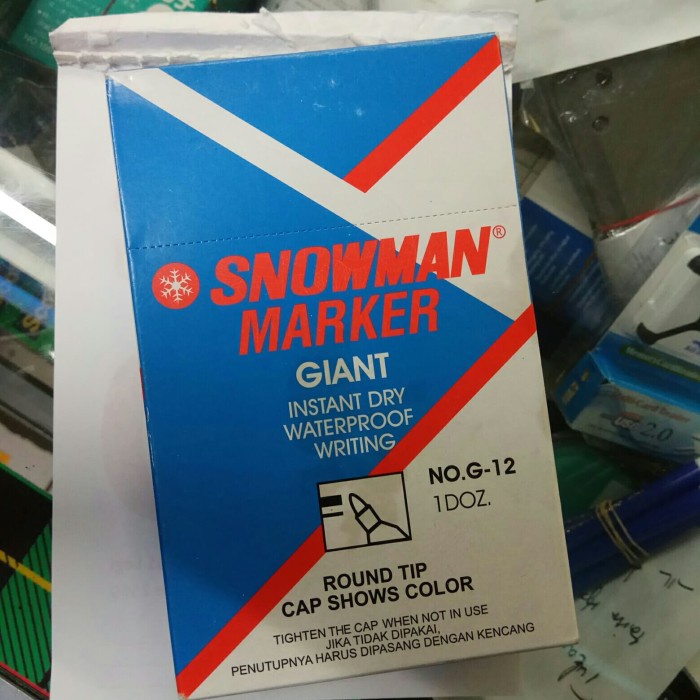 

BISA COD Spidol Snowman Permanen G-12 (Hitam/Biru/Merah) (per Lusin)