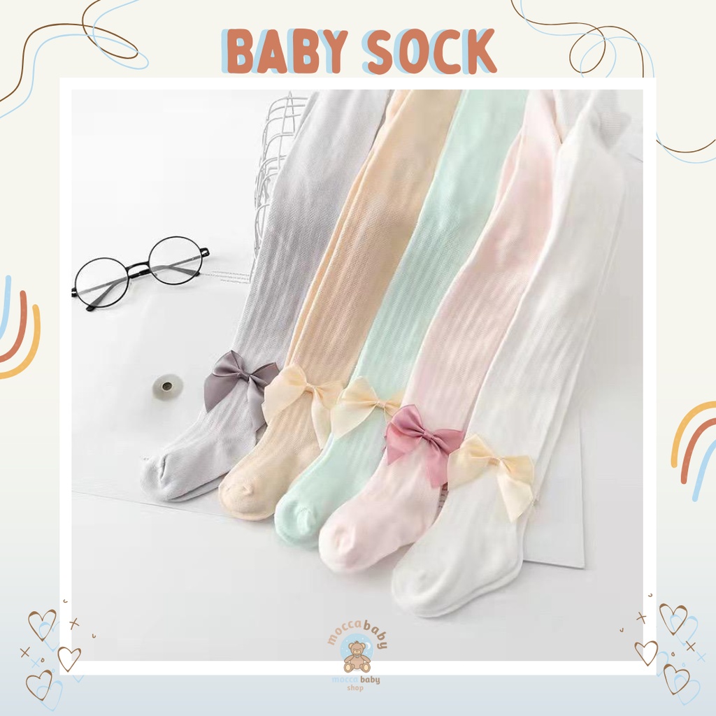 MBSS - MHIWA legging anak perempuan dan kaus kaki dansa katun ikatan simpul jala Leggings anak cewek
