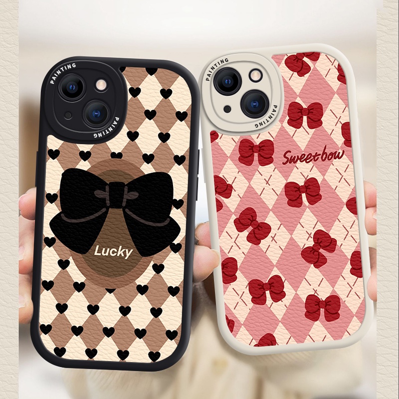 Case iPhone Untuk14 /13 /12 /11 Promax Creative bow Soft Casing Untuk Iphone6 /7 /8 Plus/X/XR/Xs Max Cover