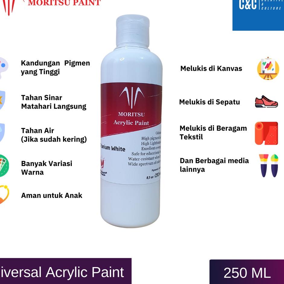 

TrxUu1U5 Cat Akrilik Moritsu Premium 250ml - Moritsu Premium Acrylic Paint 250ml