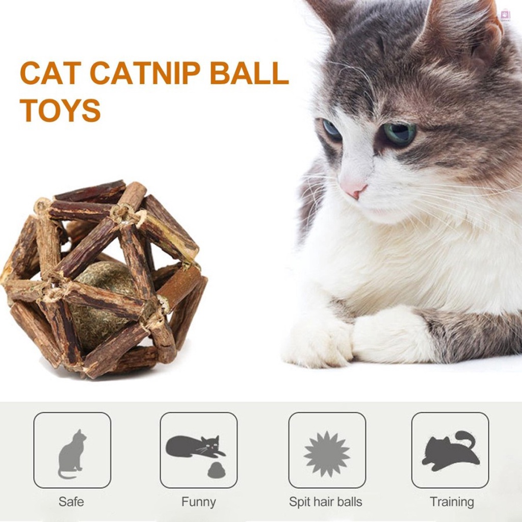 Mainan Bola Catnip Kucing / Catnip Ball / Mainan Anti Stress Hewan