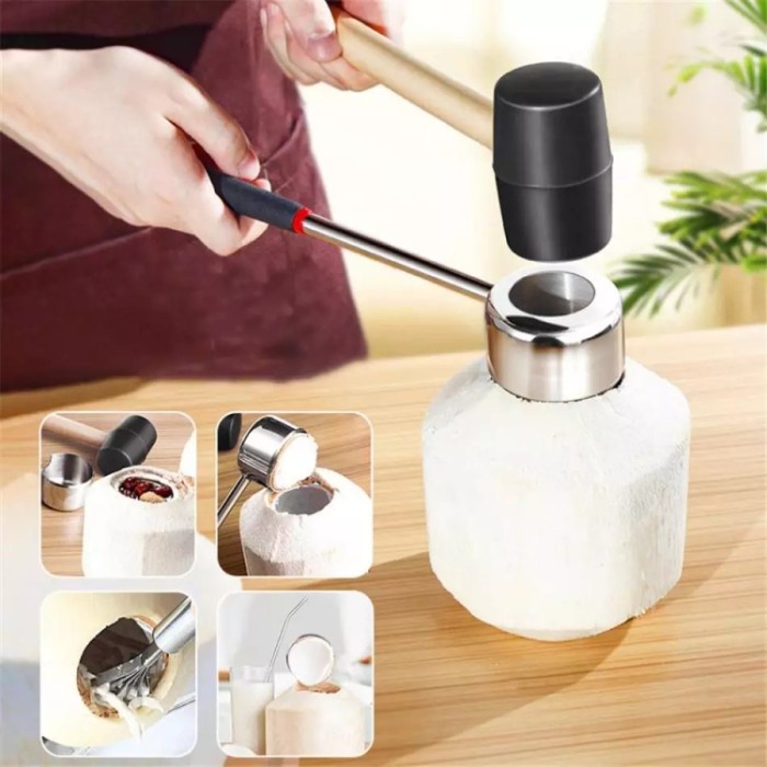 

Pemotong Triple W Coconut Opener Alat Pembuka Pelubang Pembolong Batok Kelapa