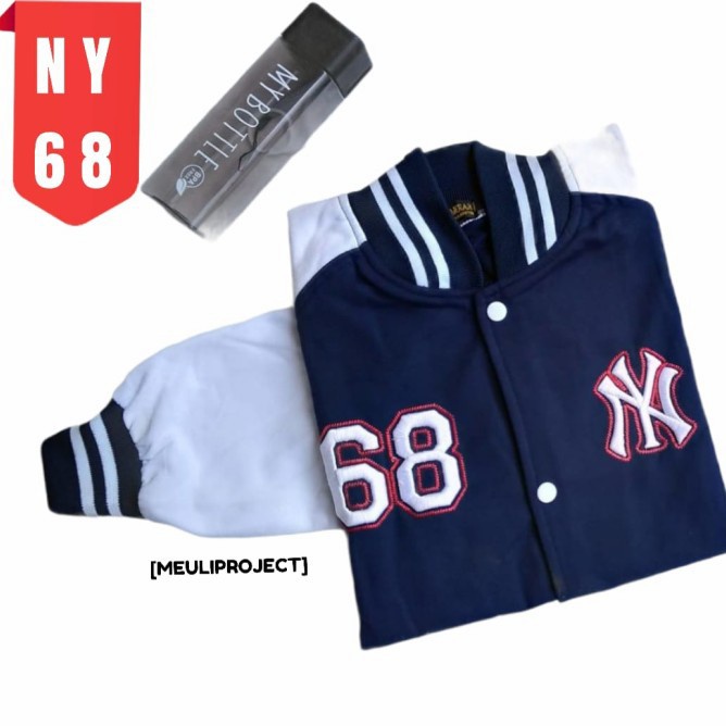 Bisa COD Jaket Baseball Pria Wanita Bordir NY68 meuliproject Original Asli