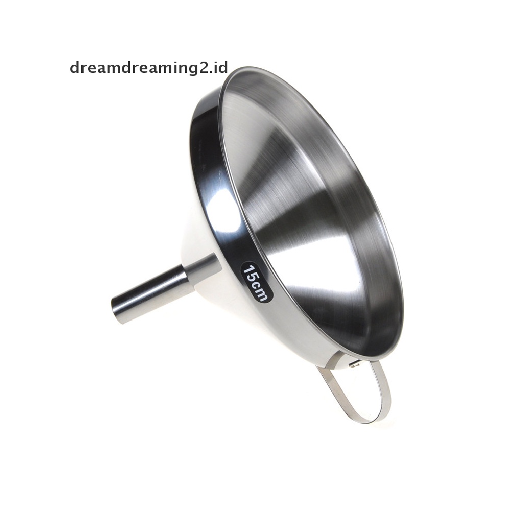 (dream) Corong Cairan Mulut Lebar Stainless Steel15 /13 /11cm Saringan Bisa Dilepas Filter.