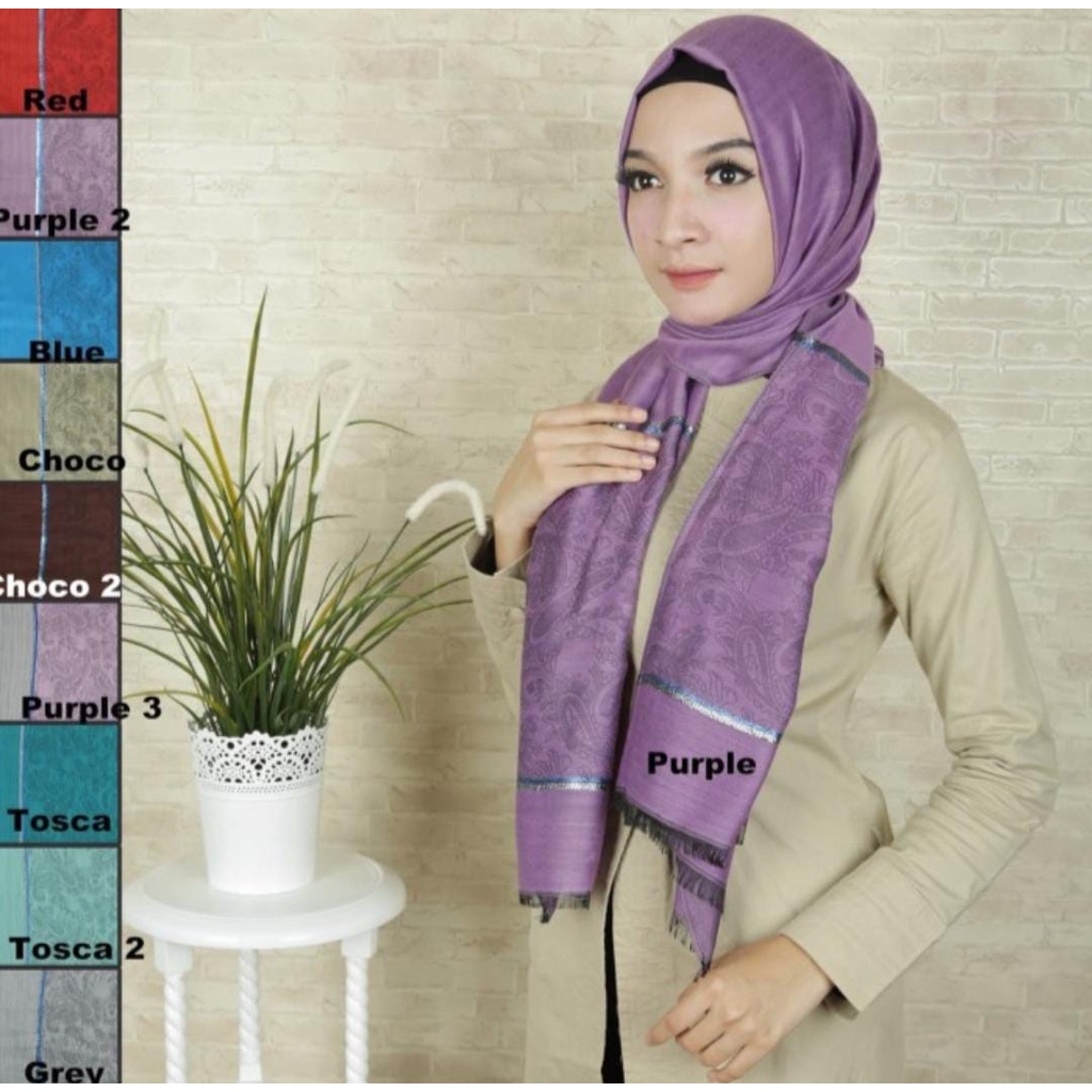 MOBASA OFFICIAL pashmina silk premium/hijab pashmina/kerudung pashmina import SFL BLINK