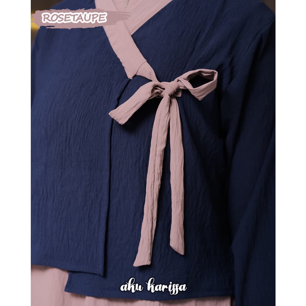 Gamis HARUKA AKU KARISSA cringkle premium dan monalisa mix wolfis syari  hanbook baju wanita muslim kiyowo korean style