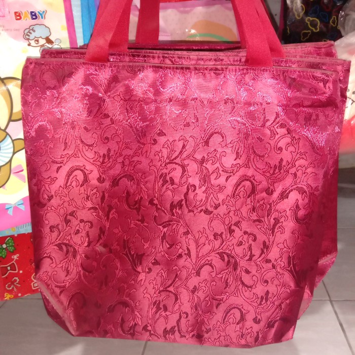 Totebag Wanita  motif tulisan singapore Merah Batik simple U8Y5 multifungsi trendy kualitas premium 