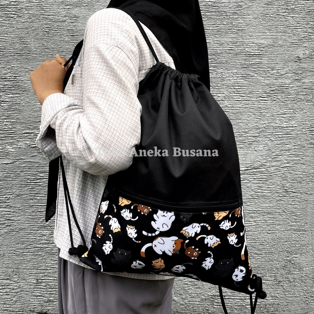 Tas Serut Wanita String Bag Tas Travel Drawstring Bag Tas Ransel Serut Wanita MTS006