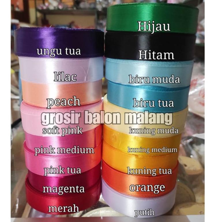 

TERBARU R36 pita SATIN kain pita kado hias buket balon pvc 3/4inch 2cm 25yard ゠