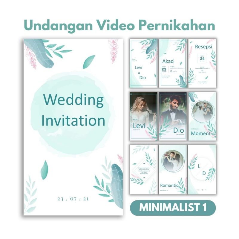 Undangan video | undangan digital | undangan pernikahan tema minimalist murah dan cepat pakai foto d