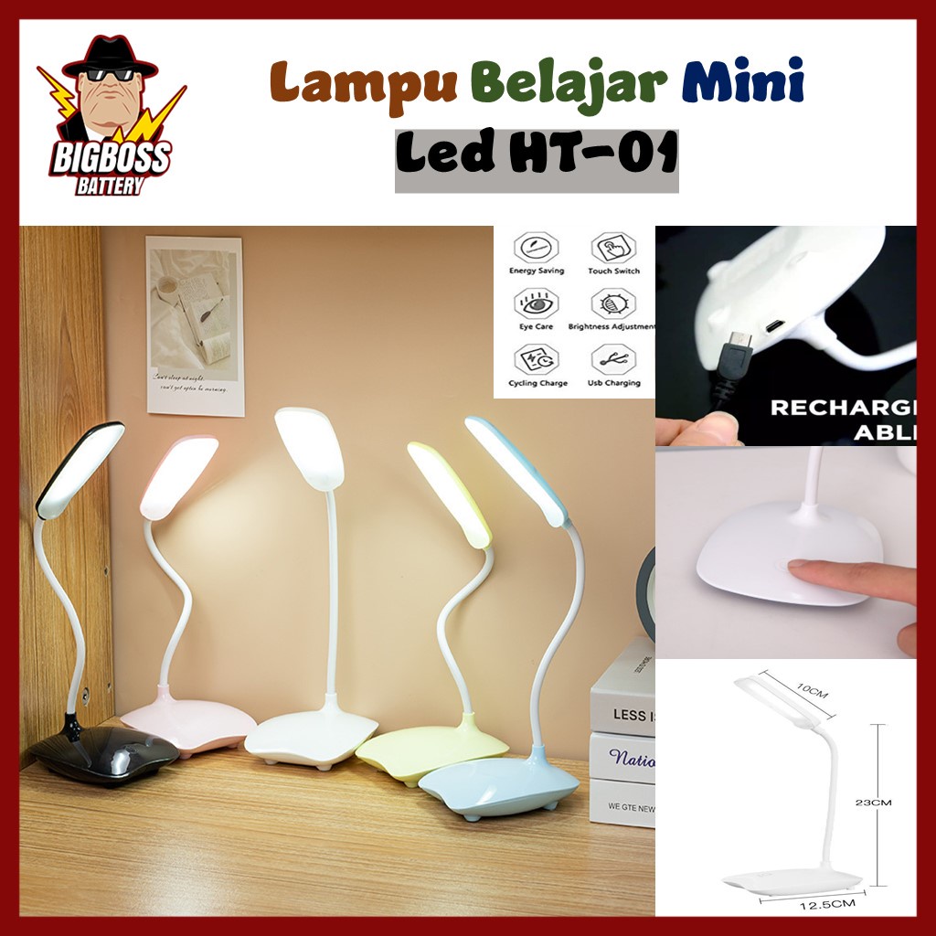 Lampu LED Sentuh Meja Belajar Mini HT-01 Fleksible Lamp Mini LED Table Multifungsi