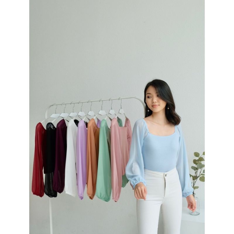TOP KOREA TANGAN SABRINA CHIFFON LONGSLEEVE