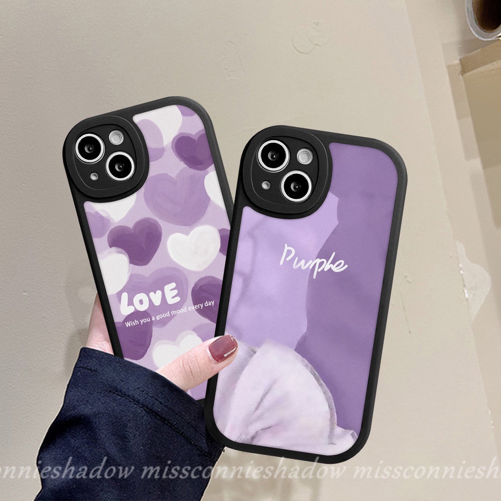 Redmi 10C 9A 9C 10 9T 9 10A Note 11 11s 10s 10Pro 8 9 9Pro 9s 11Pro+8Pro Mi 12 11 Lite 11T POCO X3 NFC Pro M3 Ins Purple Art Paint Pattern Lukisan Minyak Love Hati Tpu Sarung Soft Case