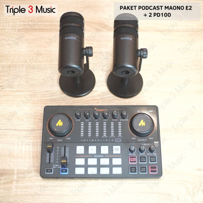 Paket Podcast 2 Orang Maono E2 With PD100 Broadcast mic