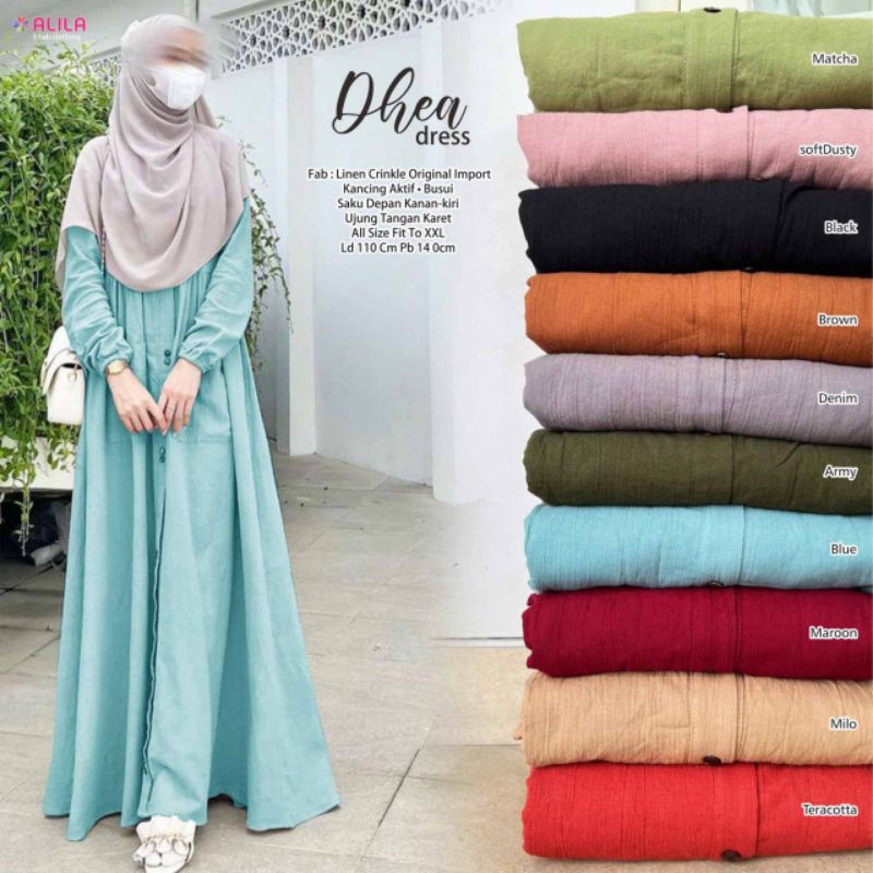 Gamis Wanita Maxy Dress Terbaru Kekinian Dhea Ori Alila 1