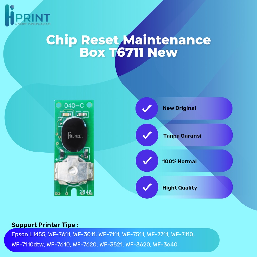 Chip Reset T6711 Maintenance Box WF7611 PXBM3 Printer Epson L1455 WF7611 Resetter Chip T6711 New